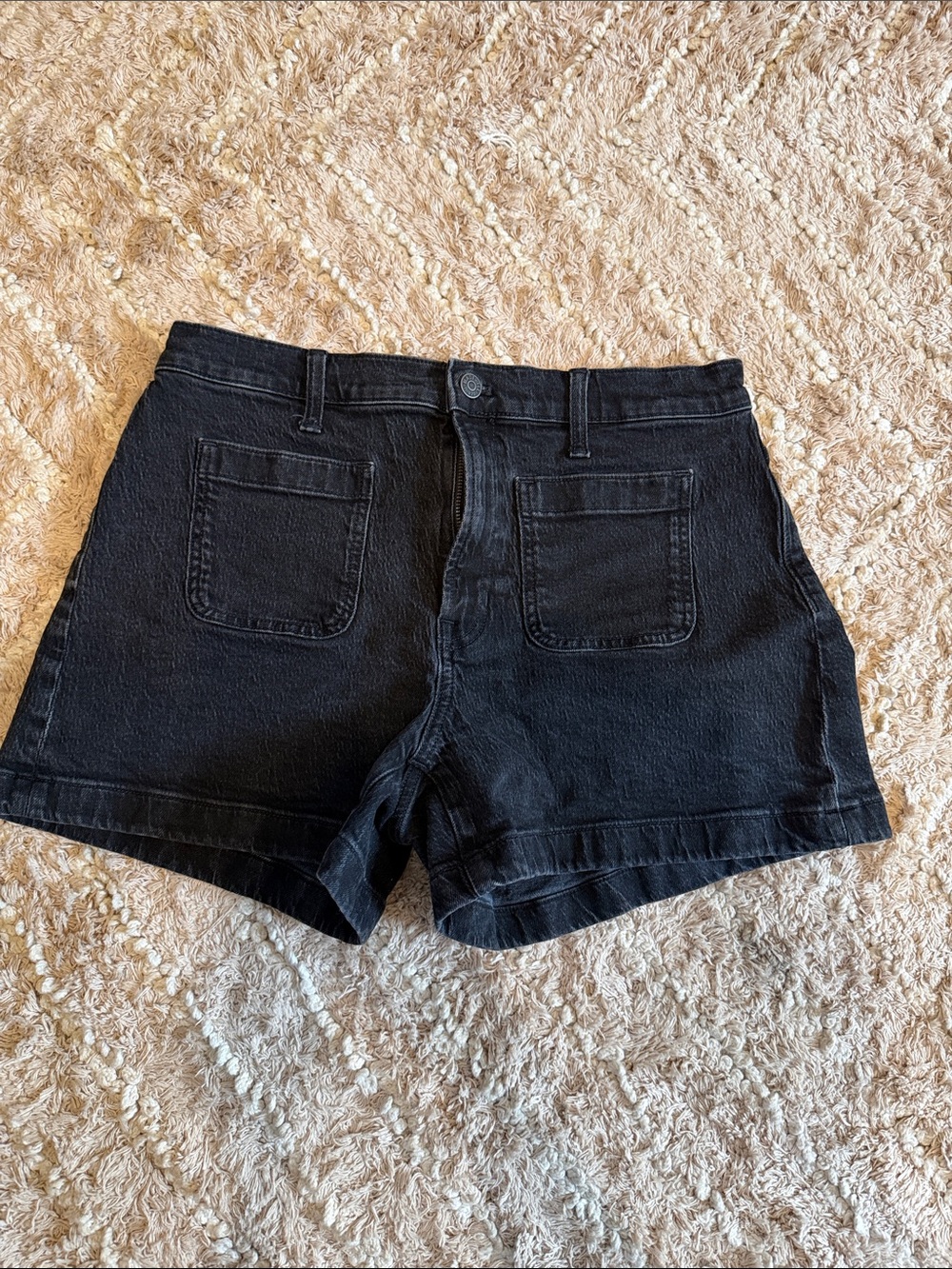 Madewell Black Denim High-Rise Shorts